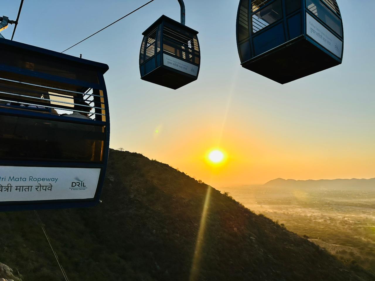 Sun over city viewpoint